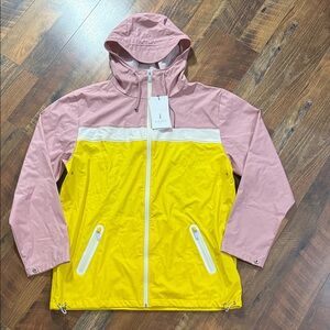 RAINS x Opening Ceremony Colorblock Rain Jacket M/L Pink Yellow Hooded